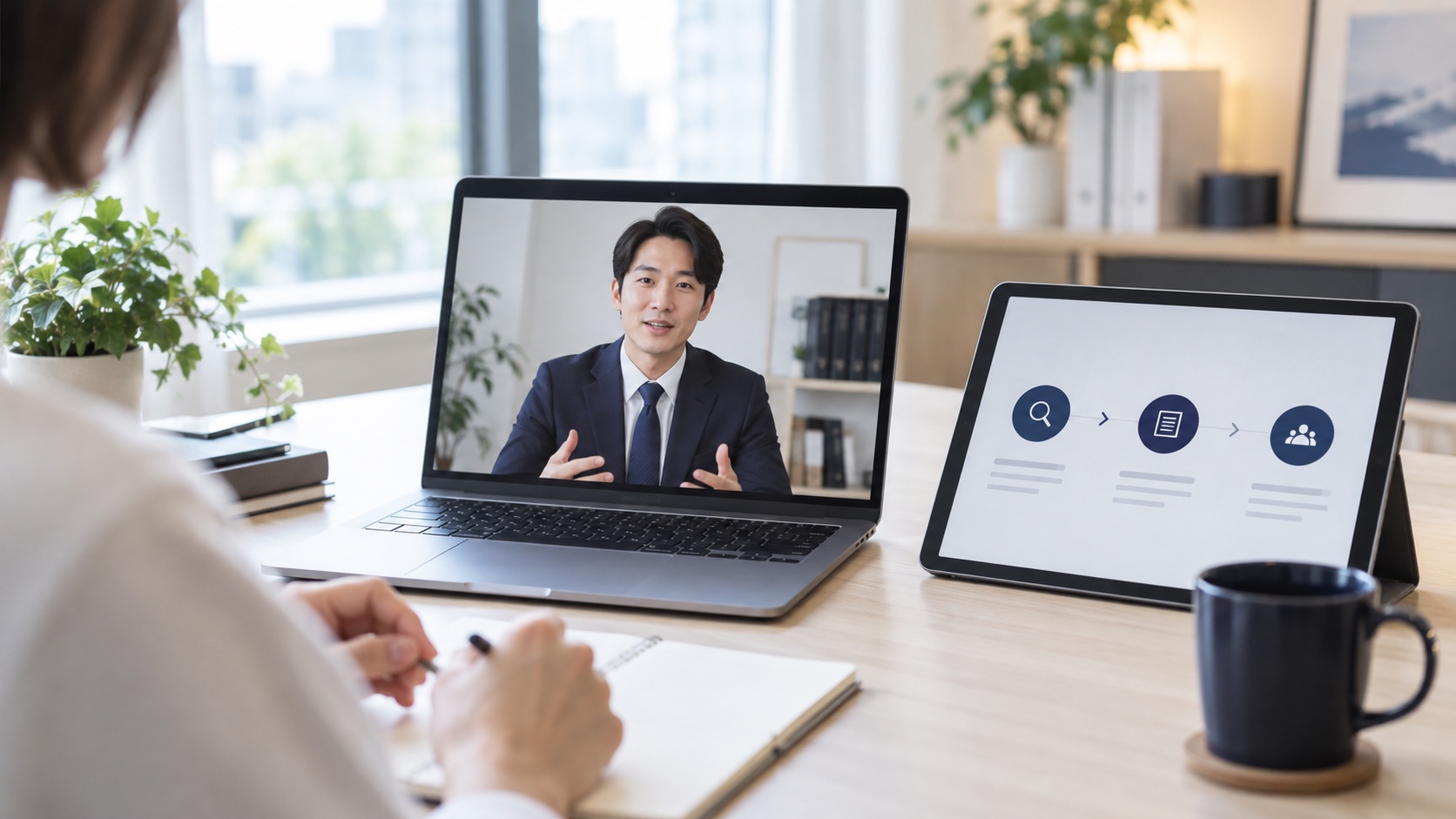 Web面談と90日間の実行プランのイメージ