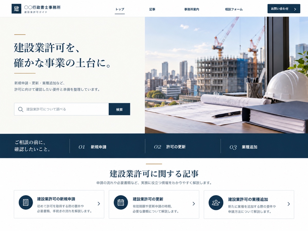 行政書士｜建設業許可のデザイン見本