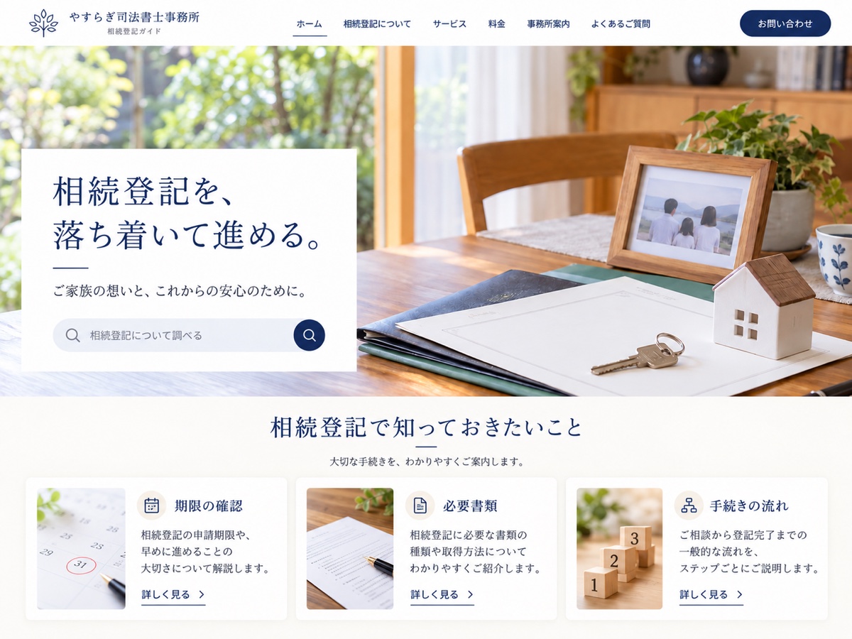司法書士｜相続登記のデザイン見本