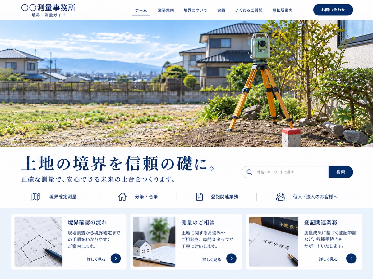 土地家屋調査士｜境界確定・測量のデザイン見本